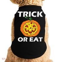 Funny Trick Or Eat Costume Pizza Face Halloween Gift Doggie Tank thumb 0