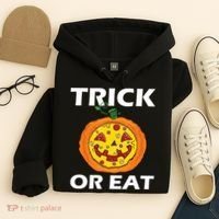 Funny Trick Or Eat Costume Pizza Face Halloween Gift Hoodie thumb 4