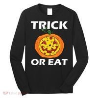 Funny Trick Or Eat Costume Pizza Face Halloween Gift Long Sleeve Shirt thumb 0
