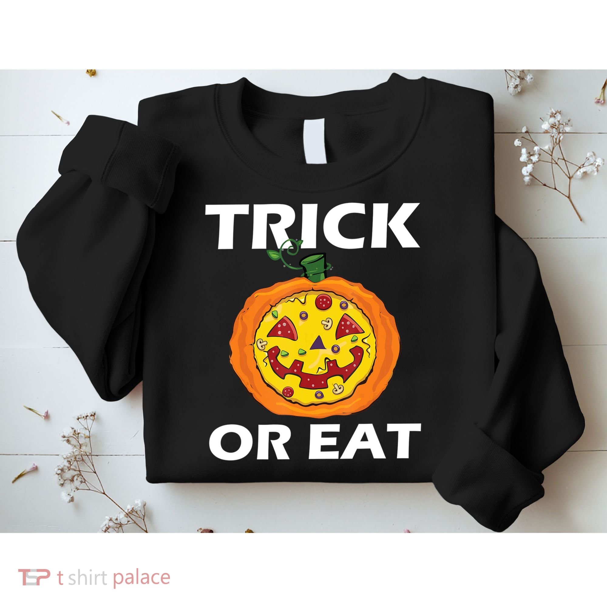 Funny Trick Or Eat Costume Pizza Face Halloween Gift Sweatshirt
