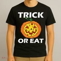 Funny Trick Or Eat Costume Pizza Face Halloween Gift T-Shirt thumb 3