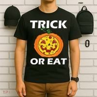 Funny Trick Or Eat Costume Pizza Face Halloween Gift T-Shirt thumb 6