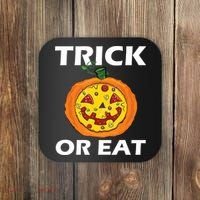 Funny Trick Or Eat Costume Pizza Face Halloween Gift Coaster thumb 0