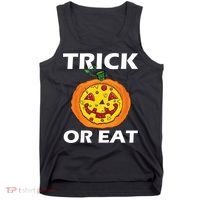 Funny Trick Or Eat Costume Pizza Face Halloween Gift Tank Top thumb 0