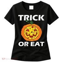 Funny Trick Or Eat Costume Pizza Face Halloween Gift Women's T-Shirt thumb 0