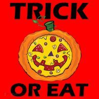 Funny Trick Or Eat Costume Pizza Face Halloween Gift Santa Hat thumb 1