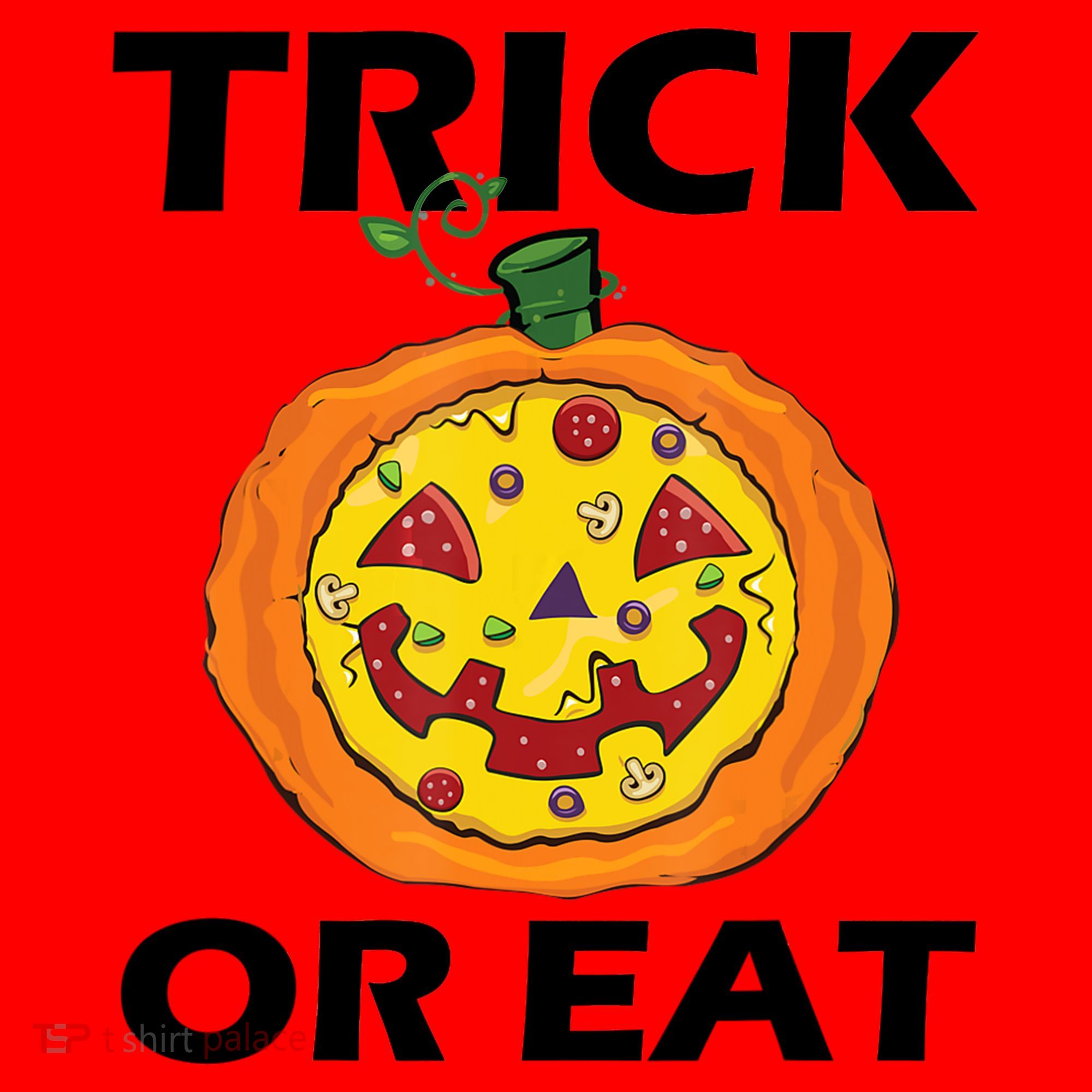 Funny Trick Or Eat Costume Pizza Face Halloween Gift Santa Hat