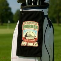 Funny The Older I Get The Harder It Is To Find My Balls Golfing Golf Towel thumb 2