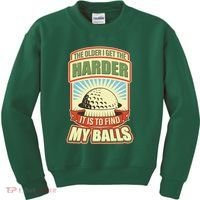 Funny The Older I Get The Harder It Is To Find My Balls Golfing Kids Sweatshirt thumb 0