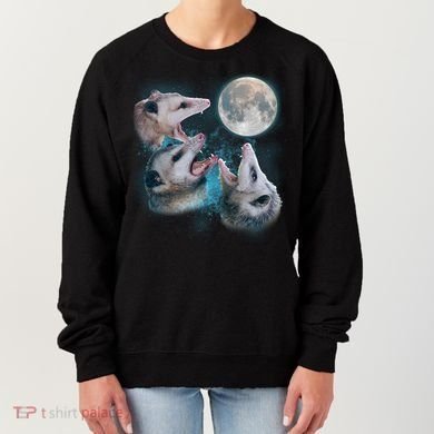 Funny Three Opossum Moon Women's Sweatshirt