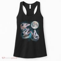 Funny Three Opossum Moon Women's Tank Top thumb 0
