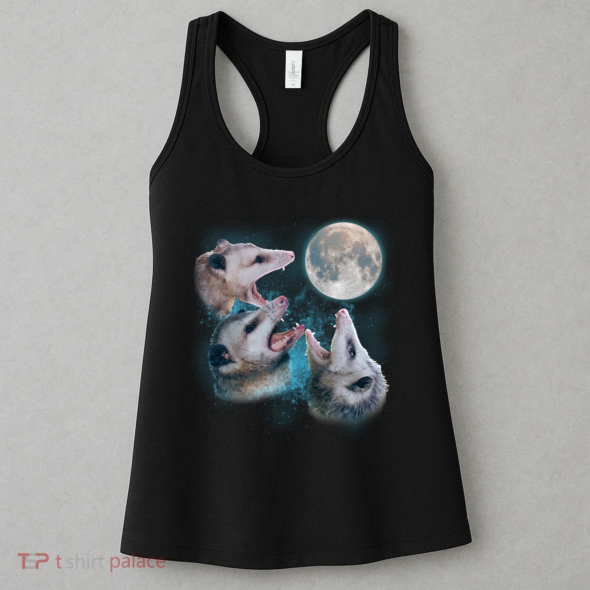 Funny Three Opossum Moon Women's Tank Top