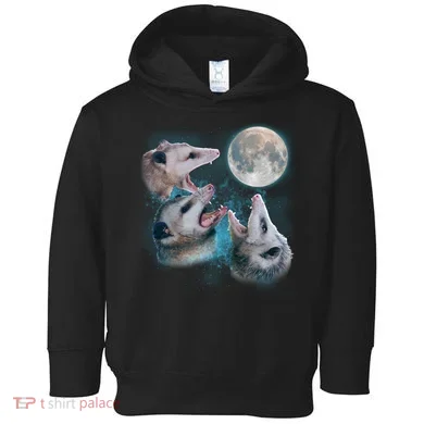 Funny Three Opossum Moon Toddler Hoodie