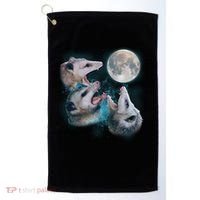 Funny Three Opossum Moon Golf Towel thumb 0