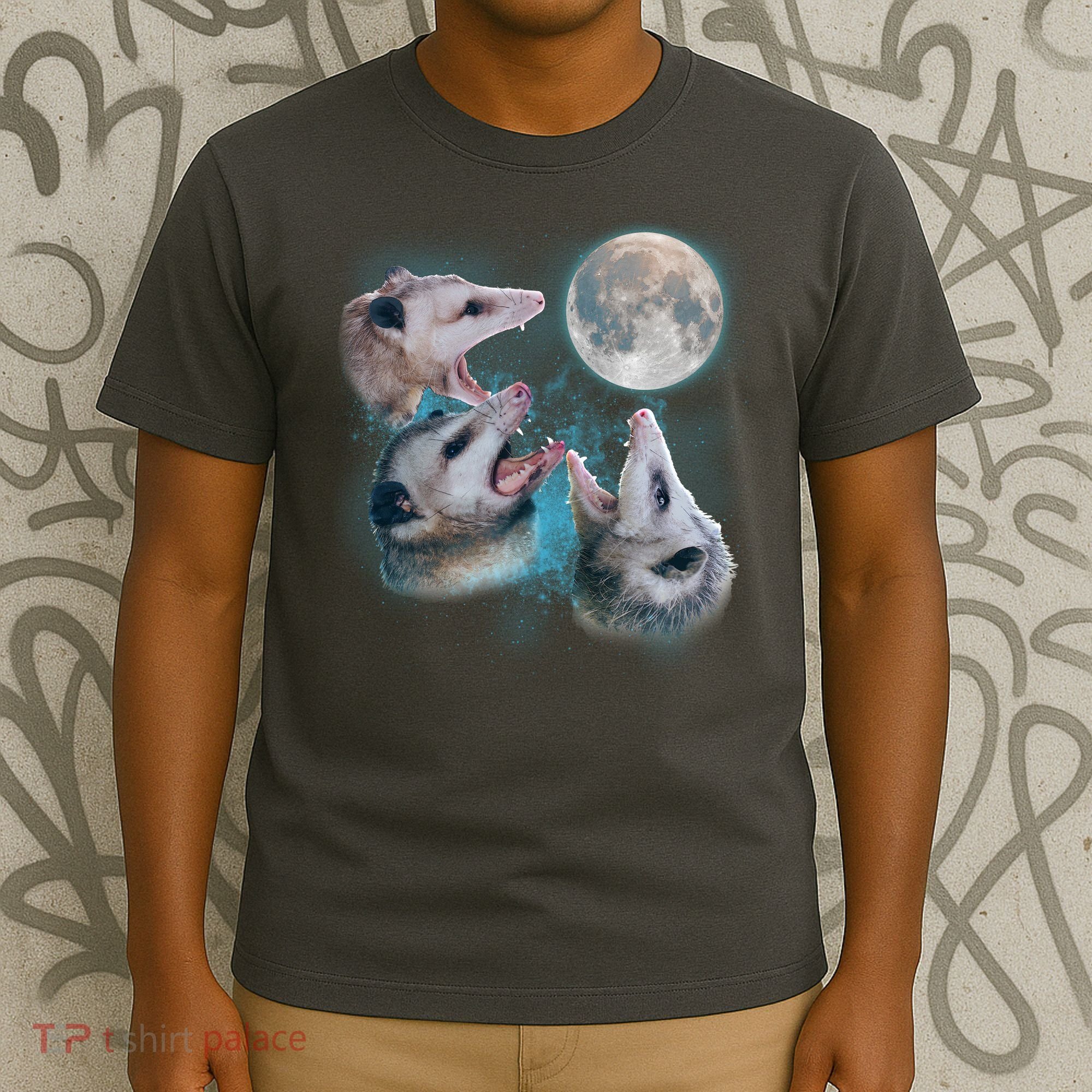 Funny Three Opossum Moon T-Shirt