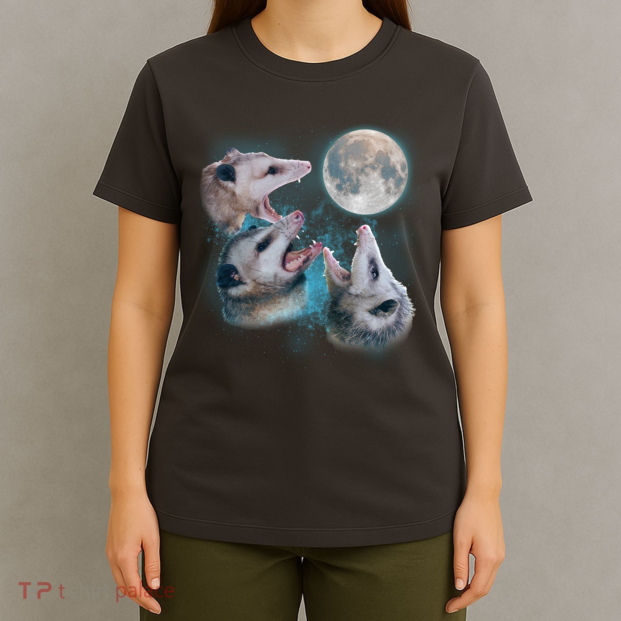 Funny Three Opossum Moon T-Shirt