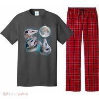 Funny Three Opossum Moon Pajama Set thumb 0