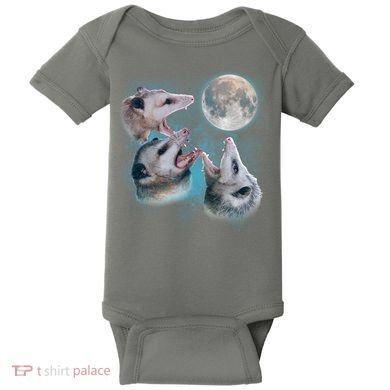 Funny Three Opossum Moon Baby Bodysuit