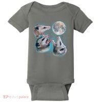 Funny Three Opossum Moon Baby Bodysuit thumb 0