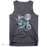 Funny Three Opossum Moon Tank Top thumb 0