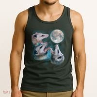 Funny Three Opossum Moon Tank Top thumb 3