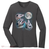 Funny Three Opossum Moon Women's Long Sleeve Shirt thumb 0