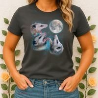 Funny Three Opossum Moon Women's T-Shirt thumb 2