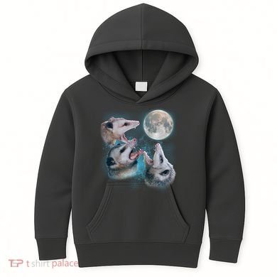 Funny Three Opossum Moon Kids Hoodie