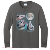 Funny Three Opossum Moon Kids Long Sleeve Shirt thumb 0