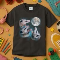 Funny Three Opossum Moon Kids T-Shirt thumb 3