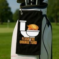 Flush The Orange Turd TrumpS Lawyer Called Him Golf Towel thumb 2