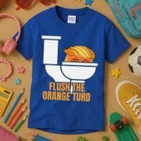 Flush The Orange Turd TrumpS Lawyer Called Him Kids T-Shirt thumb 3