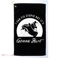 Funny Tattoo Outfit For A Tattoo Artist Cool Gift Golf Towel thumb 0