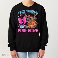 Free Throws or Pink Bows Pregnancy Pink or Blue Basketball Women's Sweatshirt thumb 0