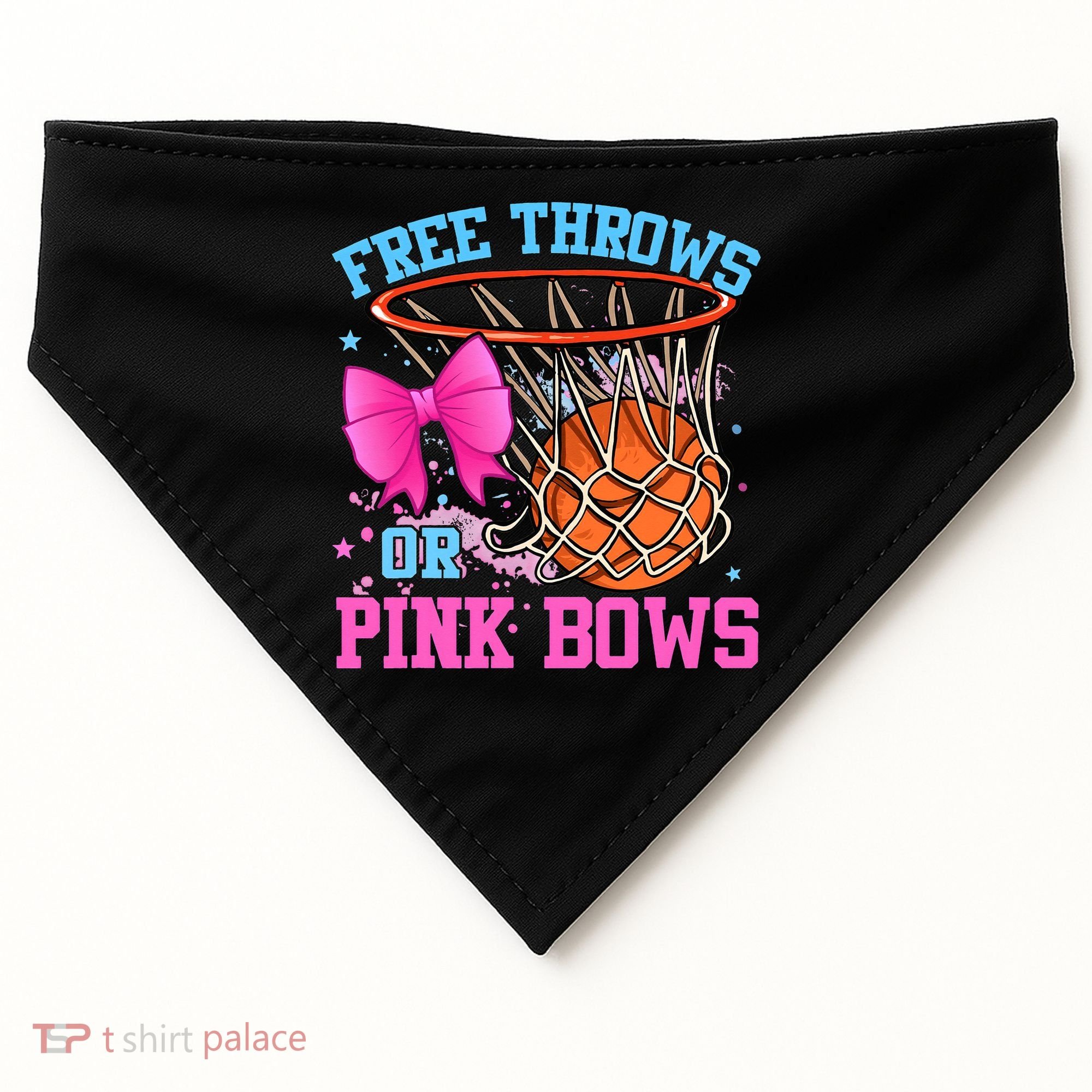 Free Throws or Pink Bows Pregnancy Pink or Blue Basketball USA-Made Doggie Bandana