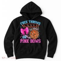Free Throws or Pink Bows Pregnancy Pink or Blue Basketball Hoodie thumb 0