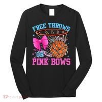 Free Throws or Pink Bows Pregnancy Pink or Blue Basketball Long Sleeve Shirt thumb 0