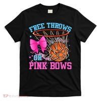 Free Throws or Pink Bows Pregnancy Pink or Blue Basketball T-Shirt thumb 0