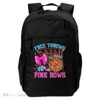 Free Throws or Pink Bows Pregnancy Pink or Blue Basketball Backpack thumb 0