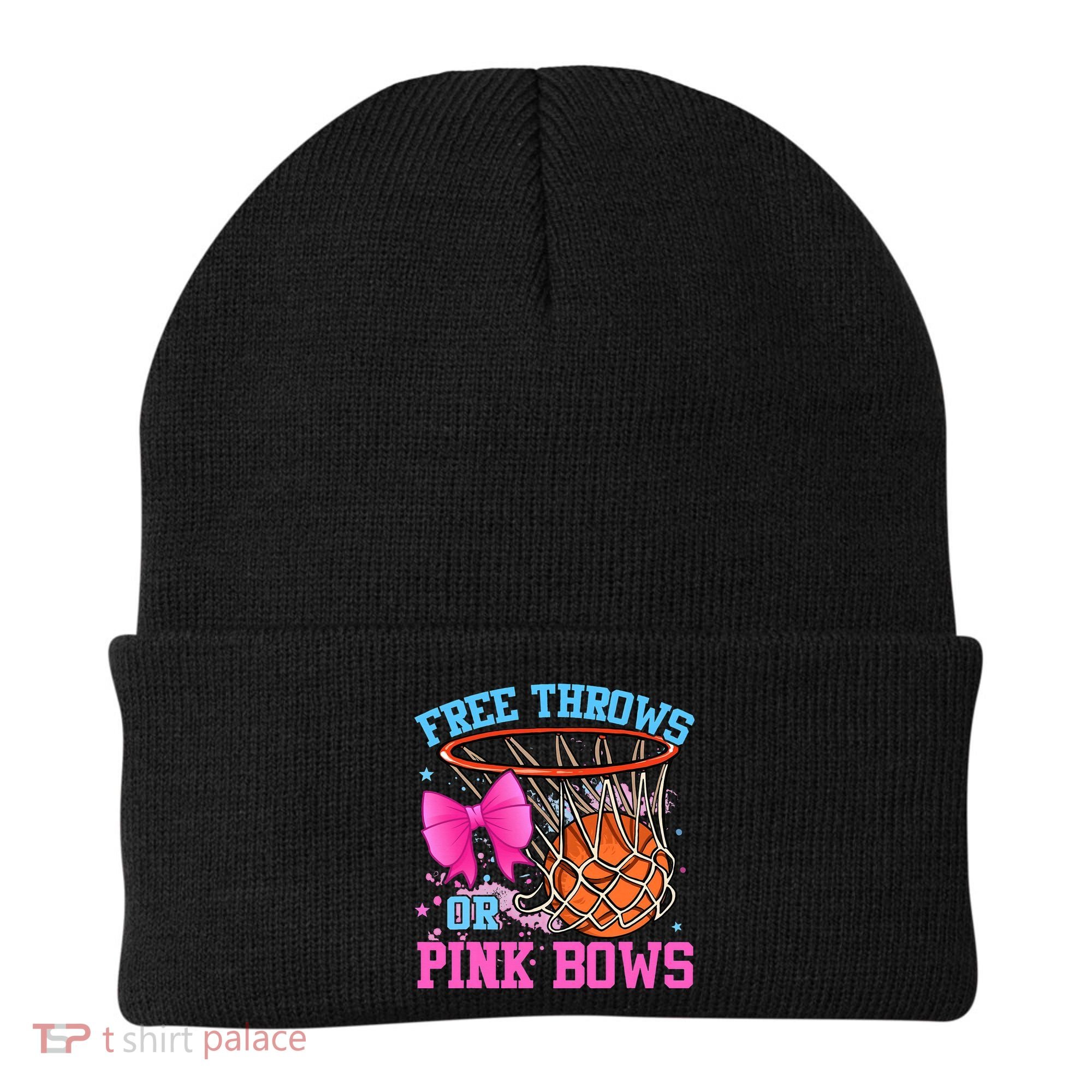 Free Throws or Pink Bows Pregnancy Pink or Blue Basketball Beanie