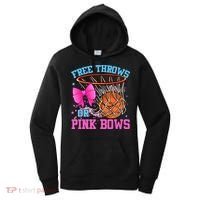 Free Throws or Pink Bows Pregnancy Pink or Blue Basketball Women's Hoodie thumb 0