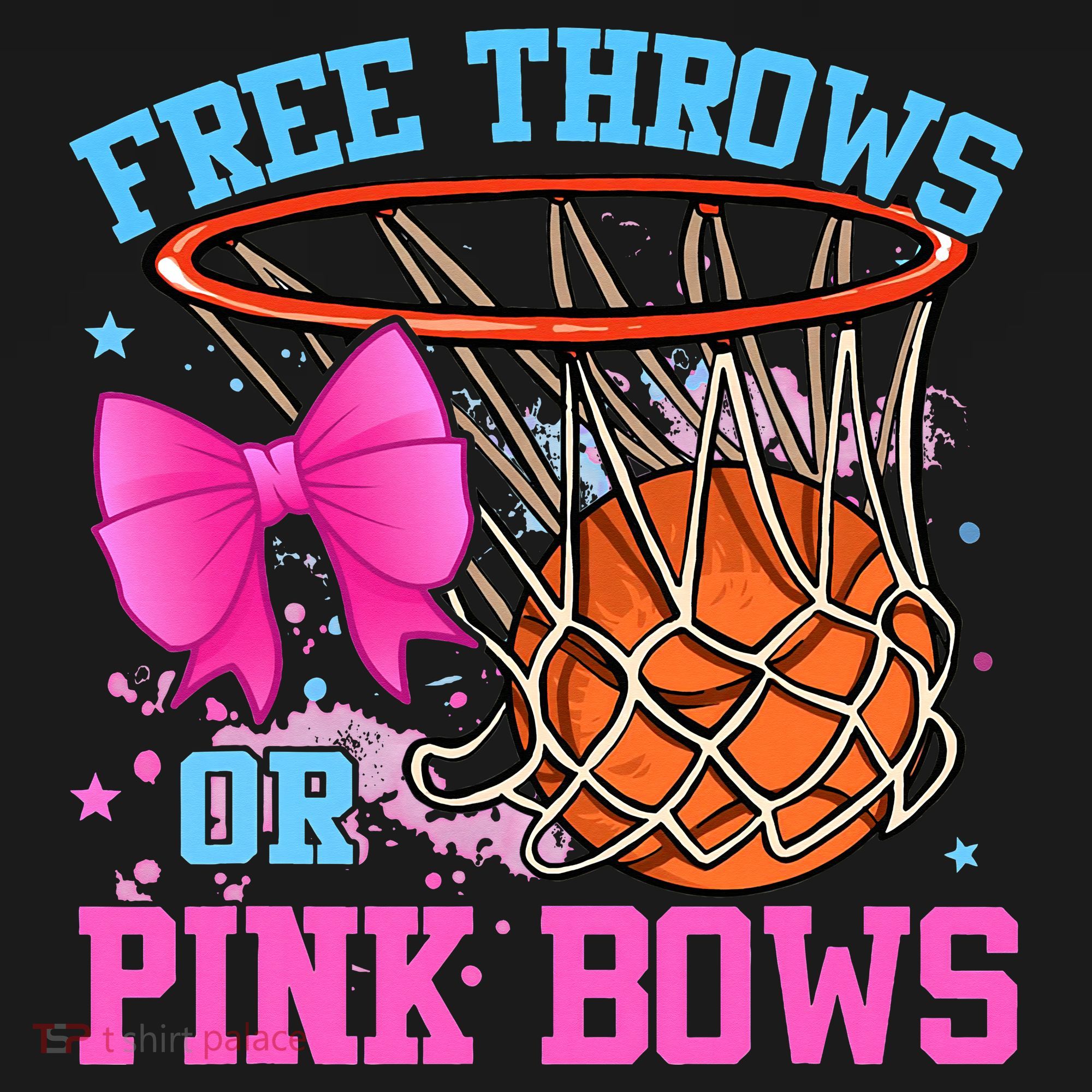 Free Throws or Pink Bows Pregnancy Pink or Blue Basketball Women's Hoodie