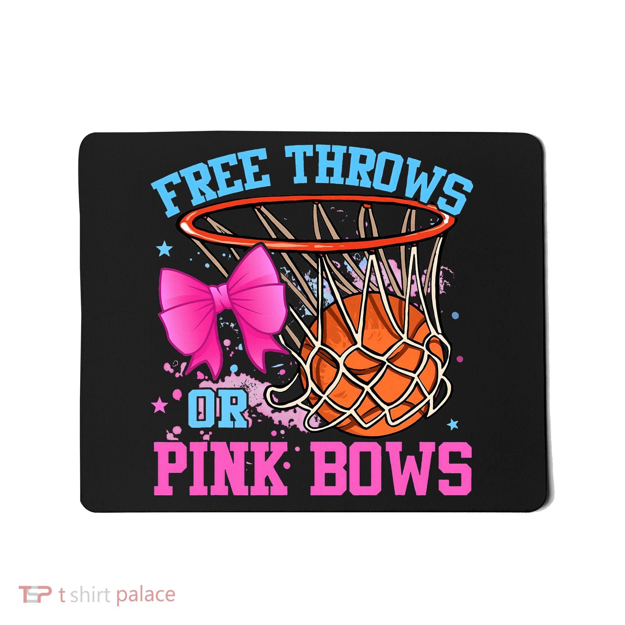 Free Throws or Pink Bows Pregnancy Pink or Blue Basketball Mousepad