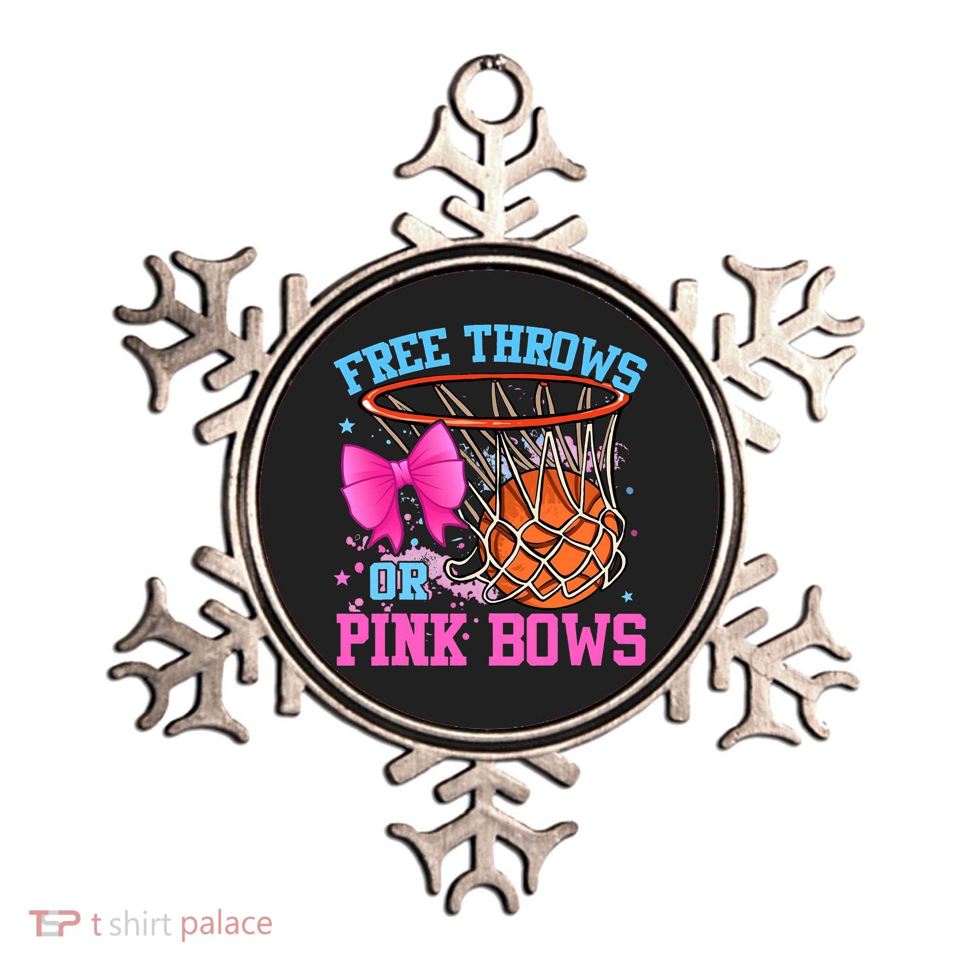 Free Throws or Pink Bows Pregnancy Pink or Blue Basketball Ornament