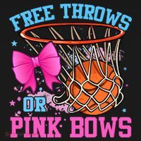 Free Throws or Pink Bows Pregnancy Pink or Blue Basketball Ornament thumb 1