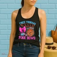 Free Throws or Pink Bows Pregnancy Pink or Blue Basketball Women's Tank Top thumb 2