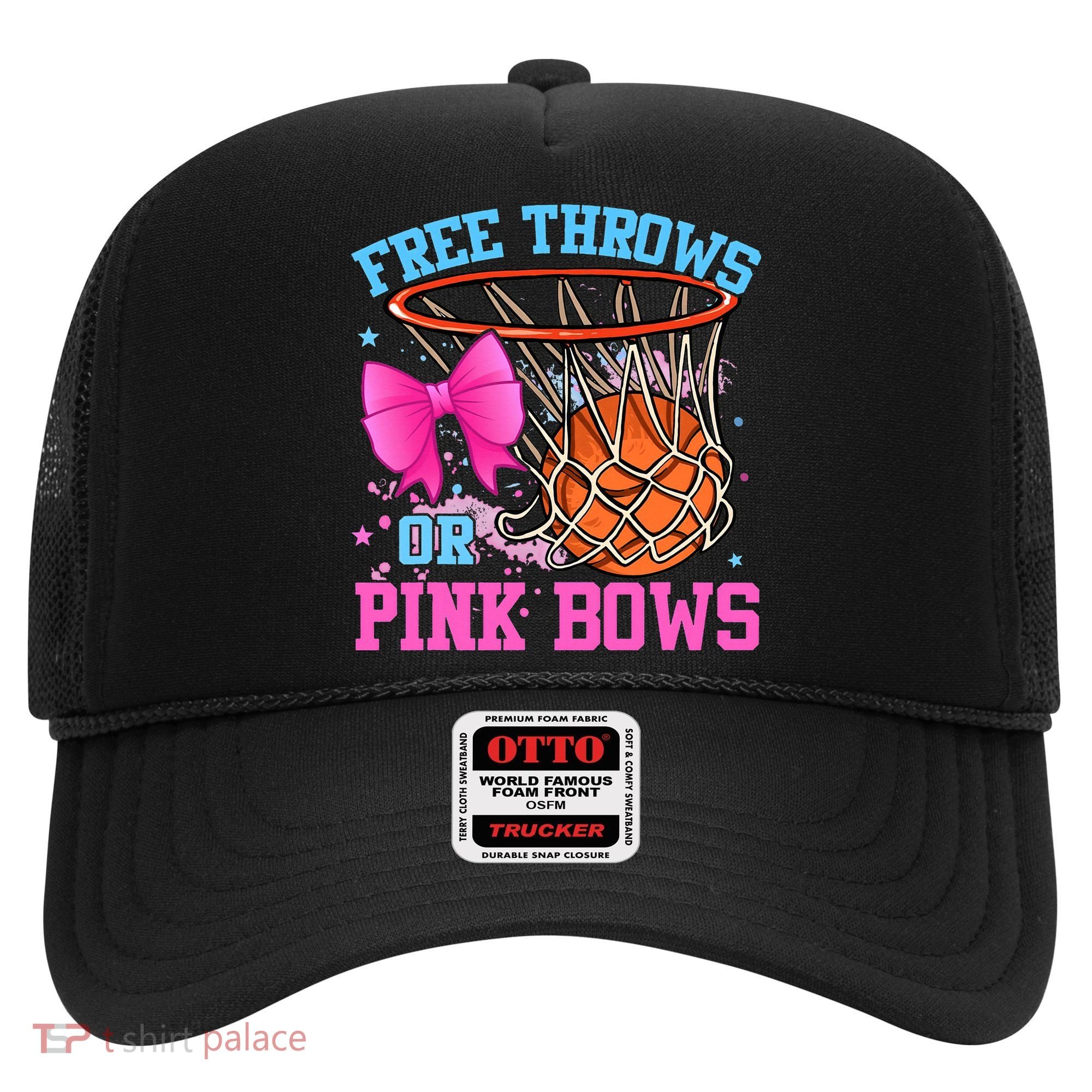 Free Throws or Pink Bows Pregnancy Pink or Blue Basketball Hat