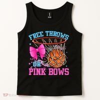 Free Throws or Pink Bows Pregnancy Pink or Blue Basketball Tank Top thumb 2