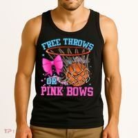 Free Throws or Pink Bows Pregnancy Pink or Blue Basketball Tank Top thumb 3