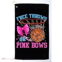 Free Throws or Pink Bows Pregnancy Pink or Blue Basketball Golf Towel thumb 0